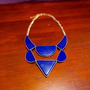 Blue Chunky Statement Necklace